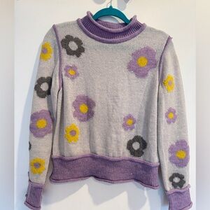 🌸 Vintage-Style Floral Knit Sweater | Y2K Cottagecore Aesthetic